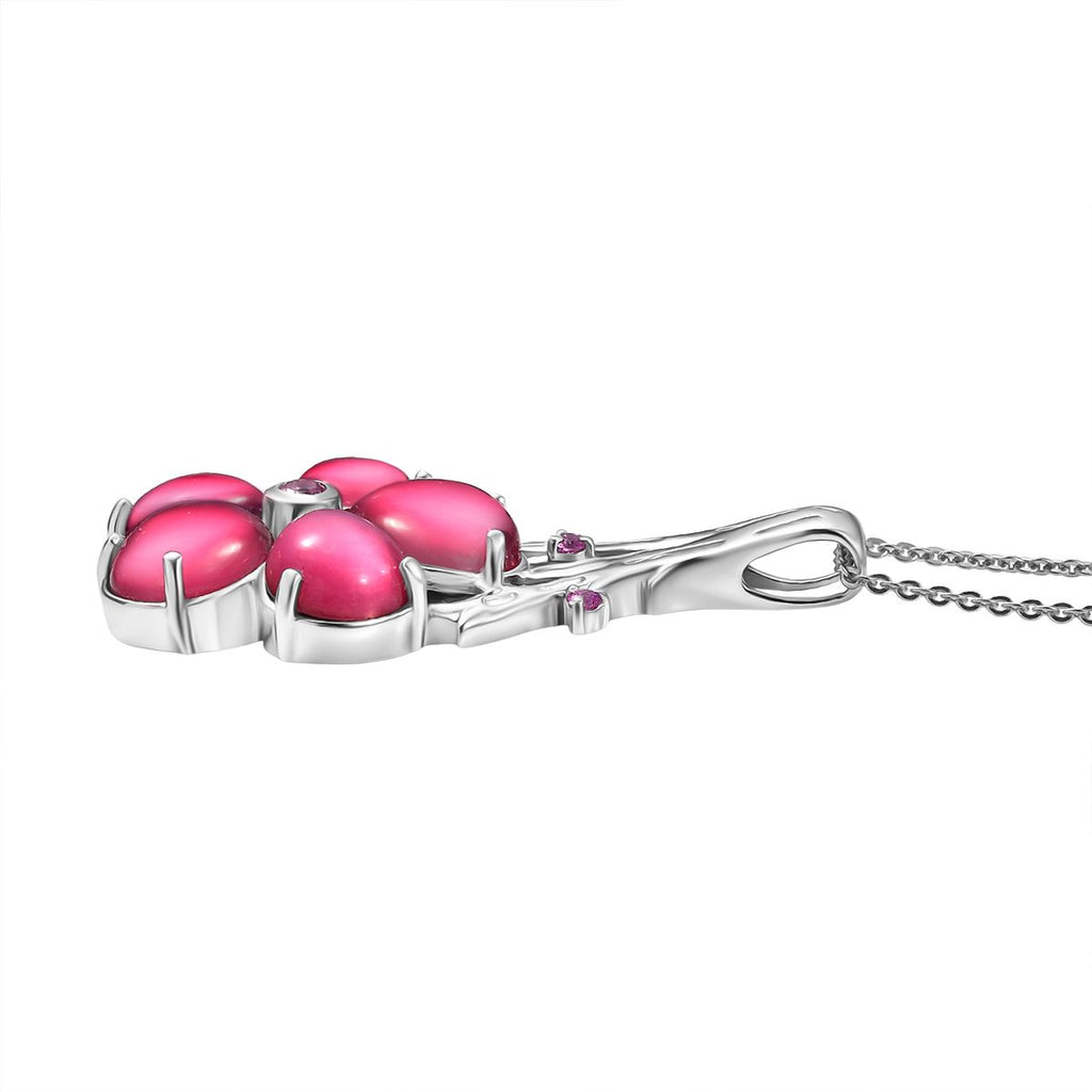 GP Italian Garden Kollektion - Maulbeer Mondstein, Rosa und blaues Saphir Schmuckset