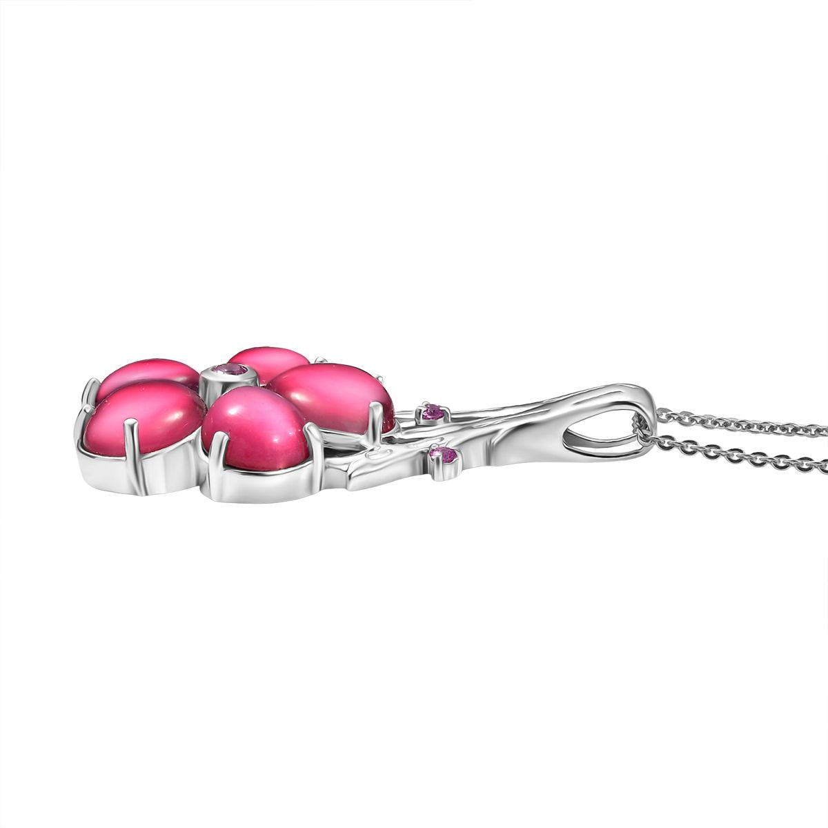 GP Italian Garden Kollektion - Maulbeer Mondstein, Rosa und blaues Saphir Schmuckset