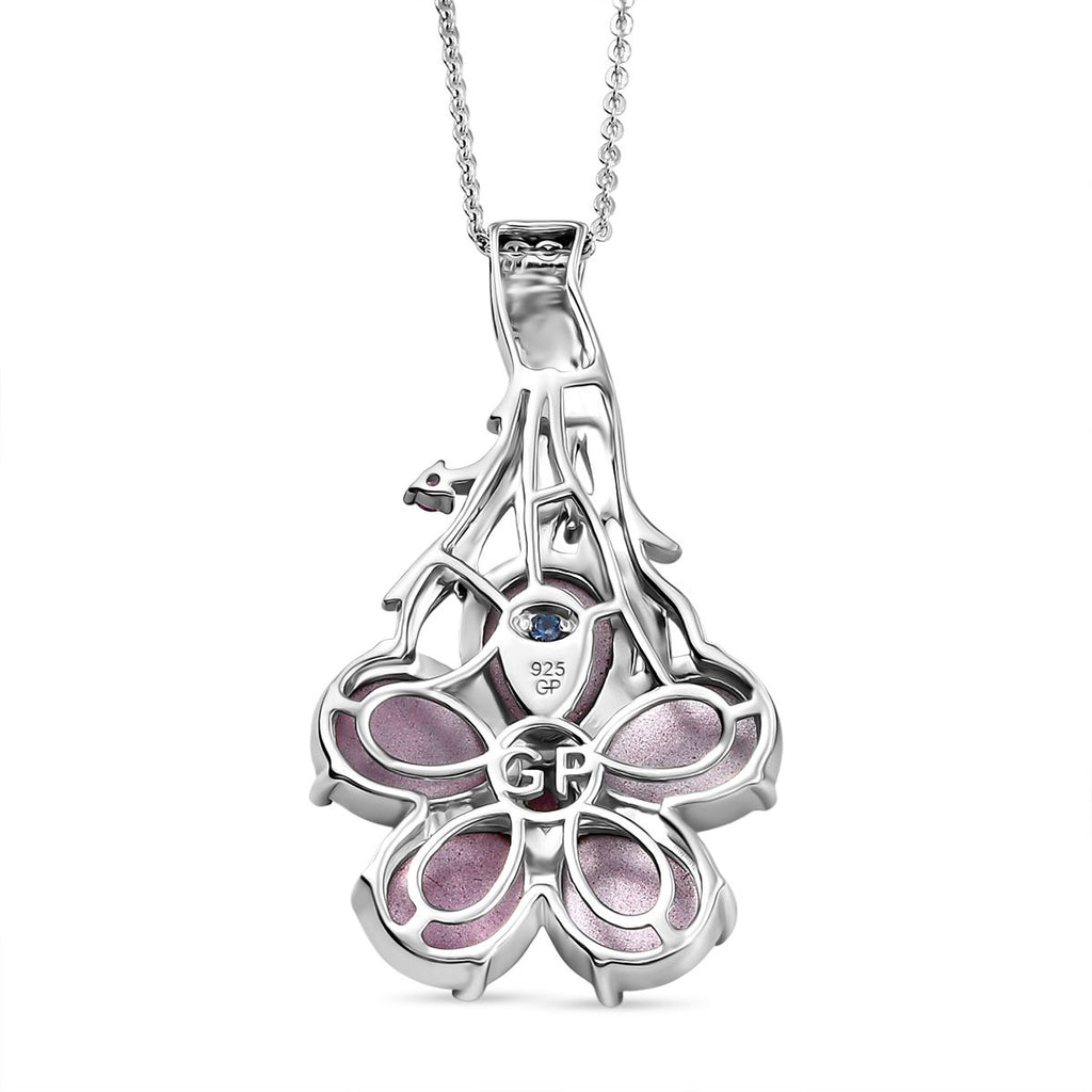 GP Italian Garden Kollektion - Maulbeer Mondstein, Rosa und blaues Saphir Schmuckset