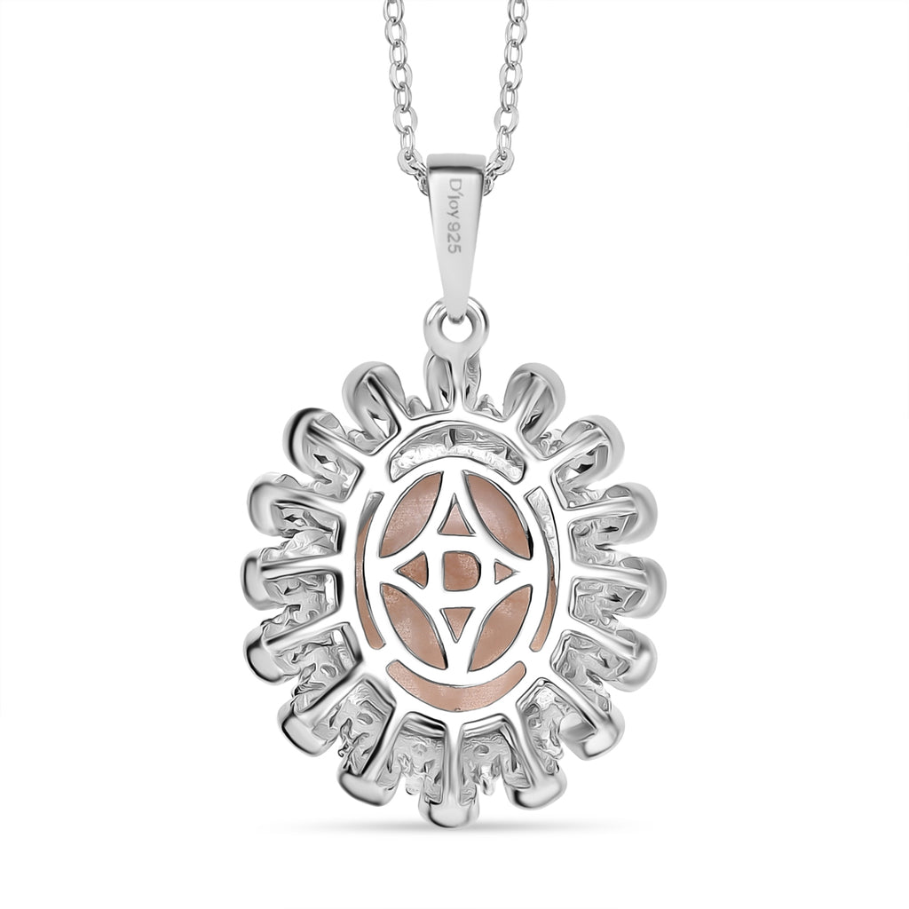 D'Joy AA Natrolith, Rhodolith Granat und Zirkon Ring und Anhänger mit 50cm Kette