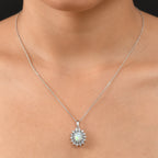 AA äthiopischer Welo Opal, blauer Apatit und Zirkon Ring und Anhänger