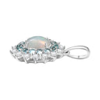 AA äthiopischer Welo Opal, blauer Apatit und Zirkon Ring und Anhänger