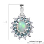 AA äthiopischer Welo Opal, blauer Apatit und Zirkon Ring und Anhänger