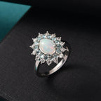 AA äthiopischer Welo Opal, blauer Apatit und Zirkon Ring und Anhänger