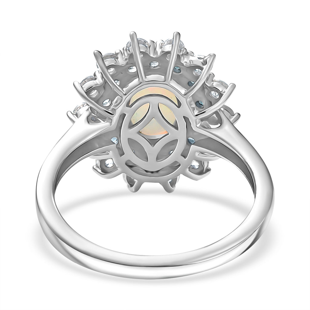 AA äthiopischer Welo Opal, blauer Apatit und Zirkon Ring und Anhänger