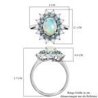AA äthiopischer Welo Opal, blauer Apatit und Zirkon Ring und Anhänger