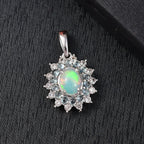 AA äthiopischer Welo Opal, blauer Apatit und Zirkon Ring und Anhänger