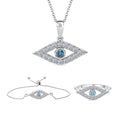 LUXURIANT SI Labor blaues Diamant und SI-GH weißes Labor Diamant Schmuckset