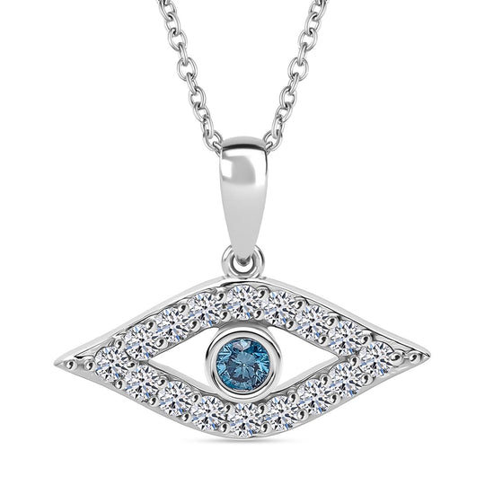 LUXURIANT SI Labor blaues Diamant und SI-GH weißes Labor Diamant Schmuckset