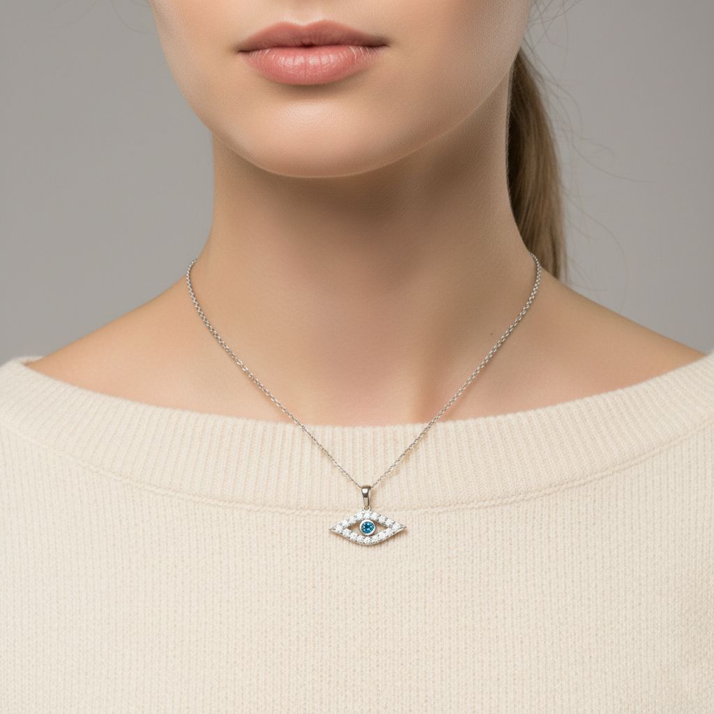 LUXURIANT SI Labor blaues Diamant und SI-GH weißes Labor Diamant Schmuckset