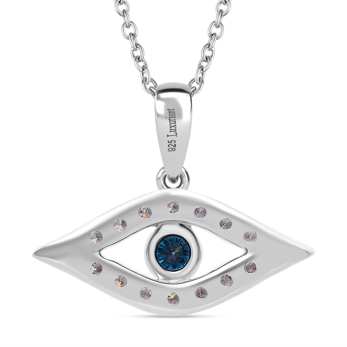 LUXURIANT SI Labor blaues Diamant und SI-GH weißes Labor Diamant Schmuckset