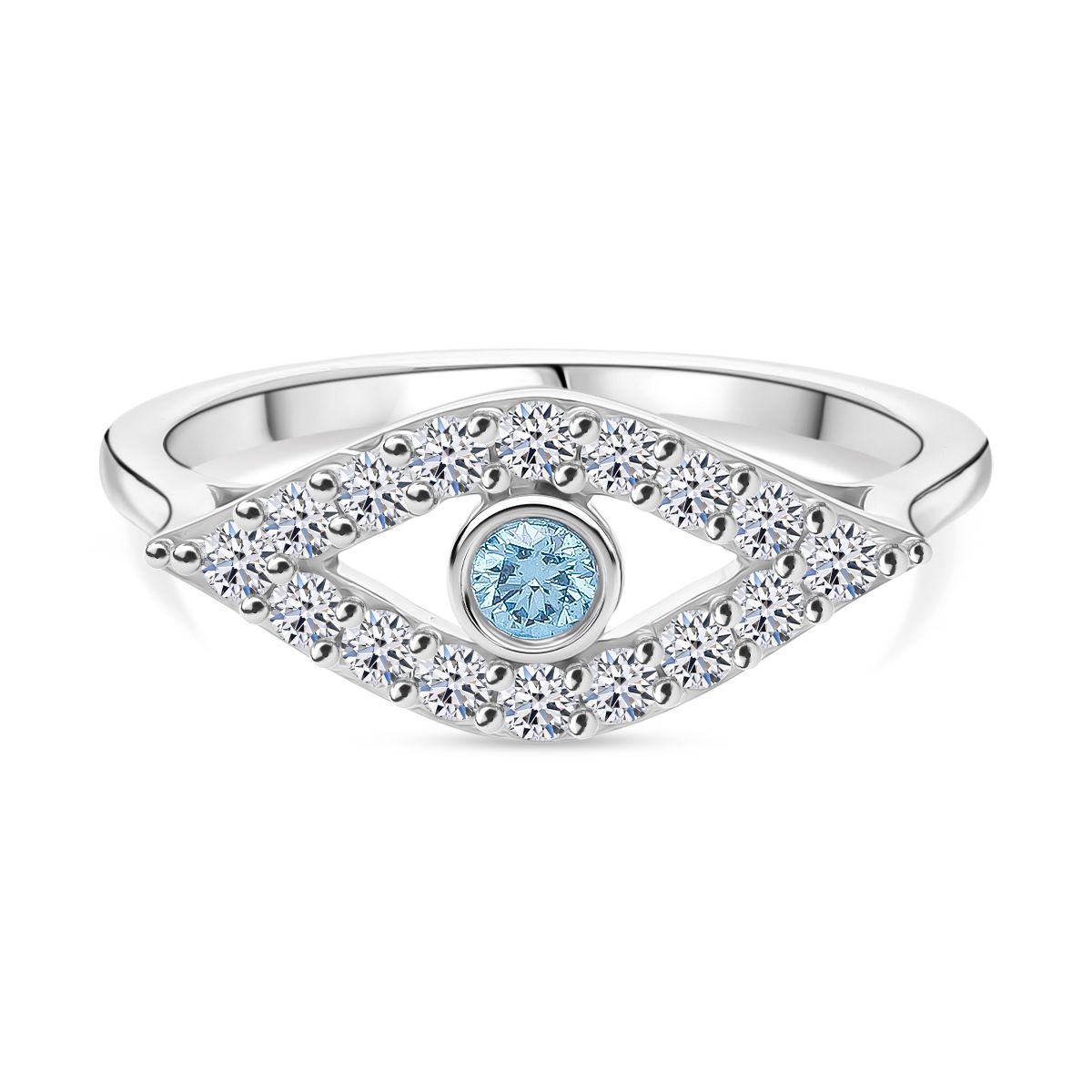 LUXURIANT SI Labor blaues Diamant und SI-GH weißes Labor Diamant Schmuckset