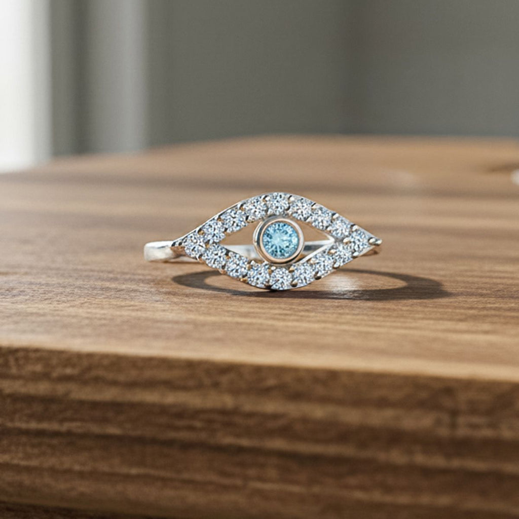 LUXURIANT SI Labor blaues Diamant und SI-GH weißes Labor Diamant Schmuckset