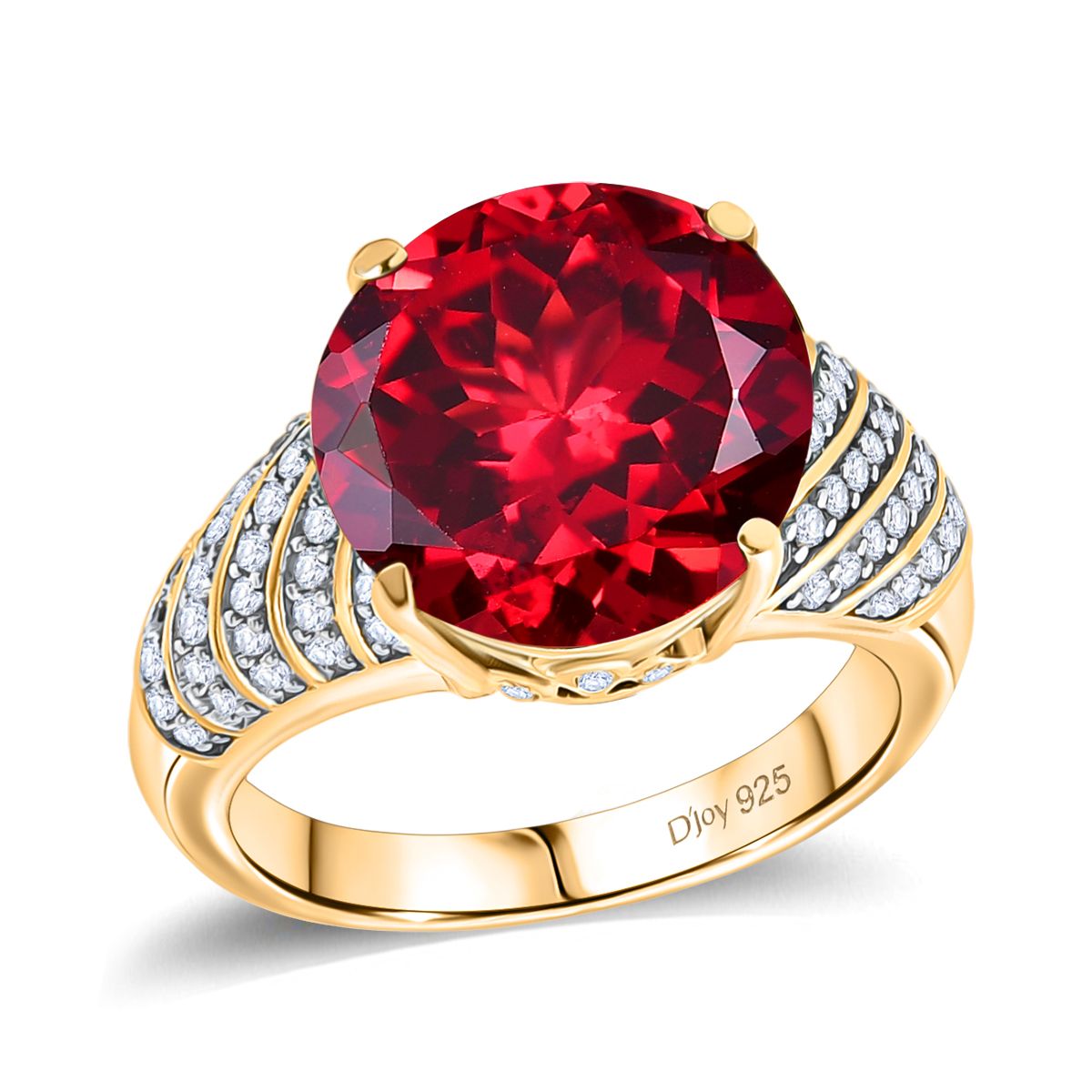D'Joy Labor Padparadscha Saphir und Zirkon Ring und Anhänger mit 50cm Kette