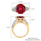 D'Joy Labor Padparadscha Saphir und Zirkon Ring und Anhänger mit 50cm Kette