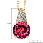 D'Joy Labor Padparadscha Saphir und Zirkon Ring und Anhänger mit 50cm Kette
