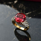 D'Joy Labor Padparadscha Saphir und Zirkon Ring und Anhänger mit 50cm Kette