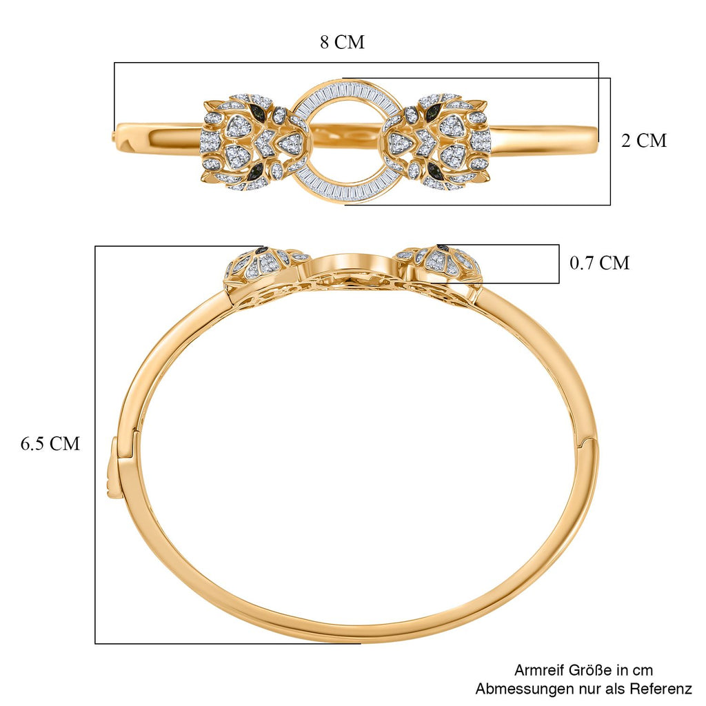 GP Kollektion - Multi Diamant und Kanchanaburi blauer Saphir 19cm Armreif und Ohrringe