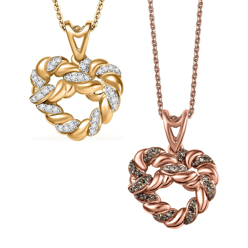 GP Amore Kollektion - 2er-Set weißer Diamant und blauer Saphir Anhänger mit 50cm Kette