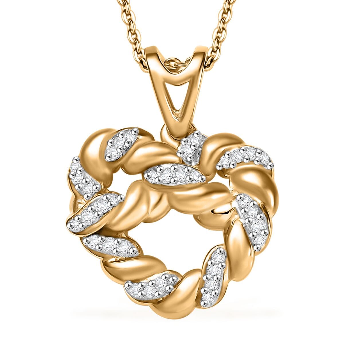 GP Amore Kollektion - 2er-Set weißer Diamant und blauer Saphir Anhänger mit 50cm Kette