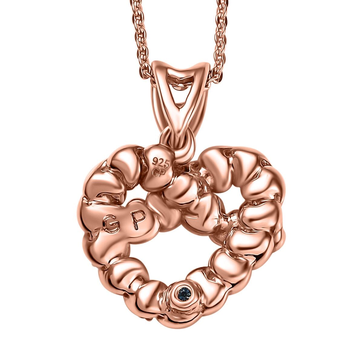 GP Amore Kollektion - 2er-Set weißer Diamant und blauer Saphir Anhänger mit 50cm Kette