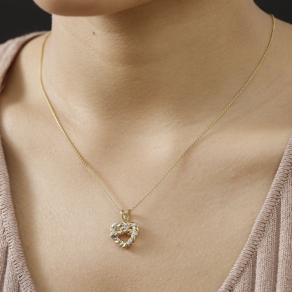 GP Amore Kollektion - 2er-Set weißer Diamant und blauer Saphir Anhänger mit 50cm Kette