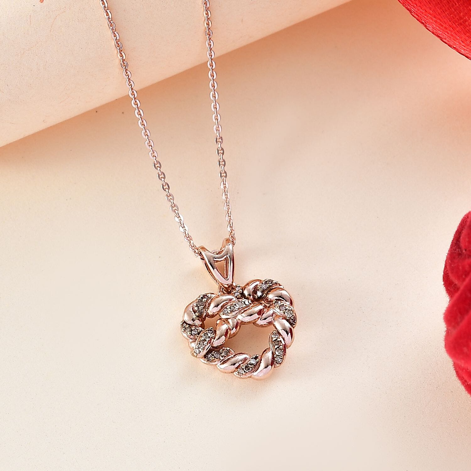 GP Amore Kollektion - 2er-Set weißer Diamant und blauer Saphir Anhänger mit 50cm Kette