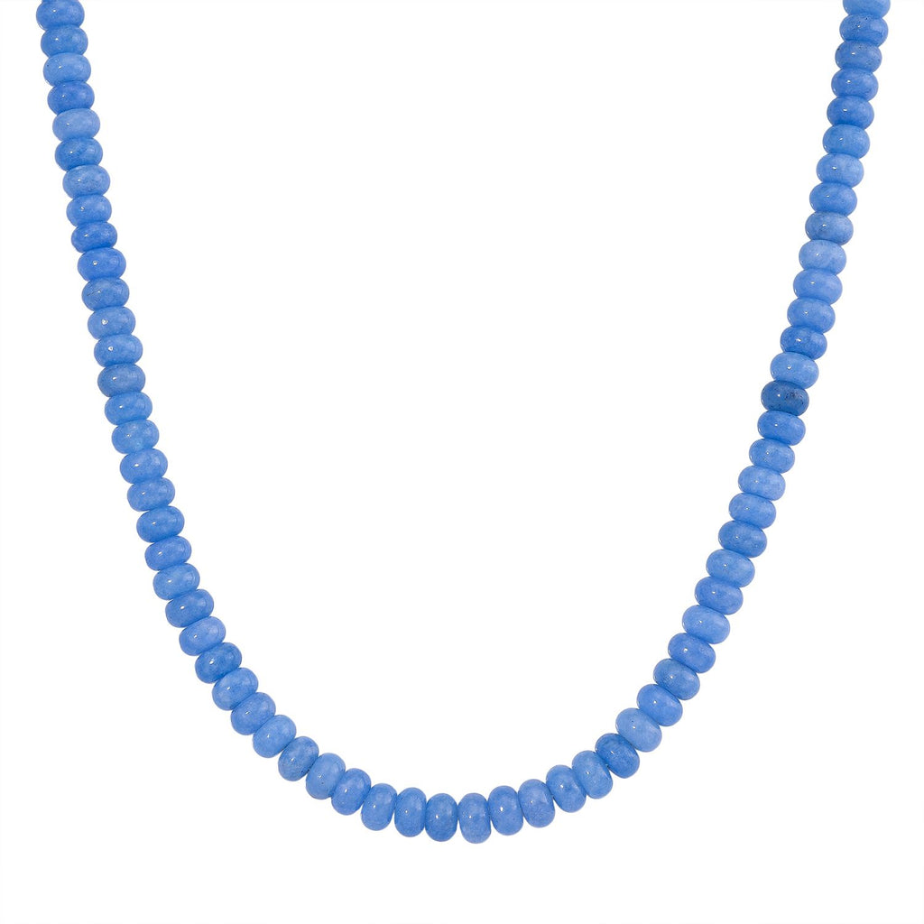 Blaue Quarzit 45+5cm Halskette und 17+5cm Armband