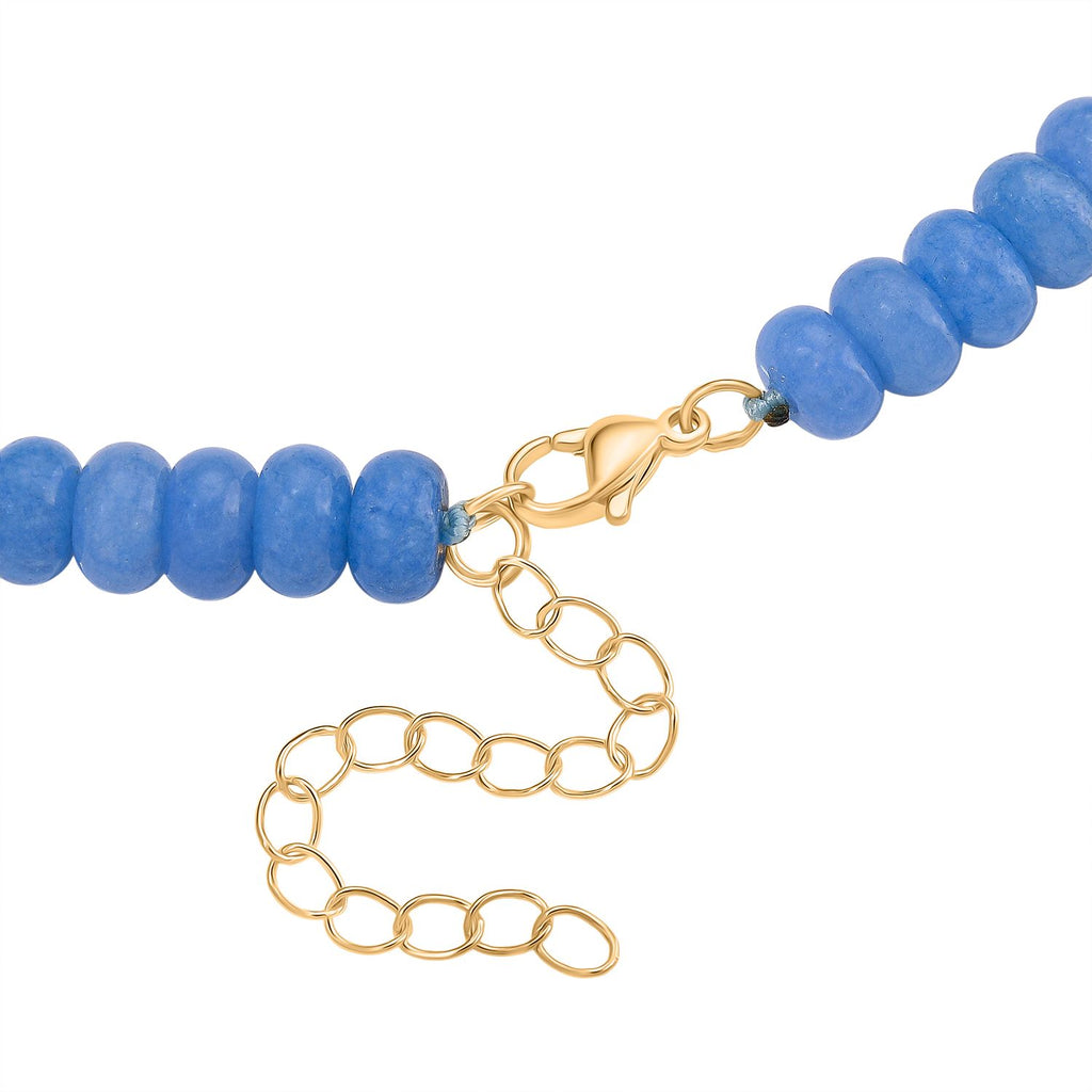 Blaue Quarzit 45+5cm Halskette und 17+5cm Armband
