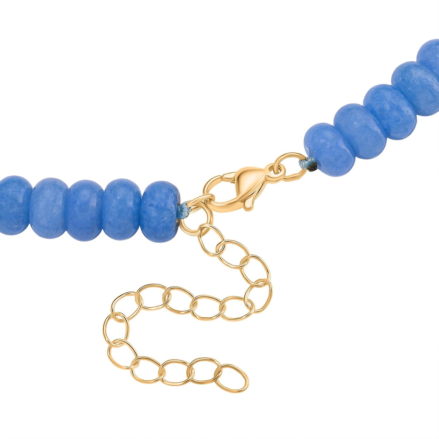 Blaue Quarzit 45+5cm Halskette und 17+5cm Armband