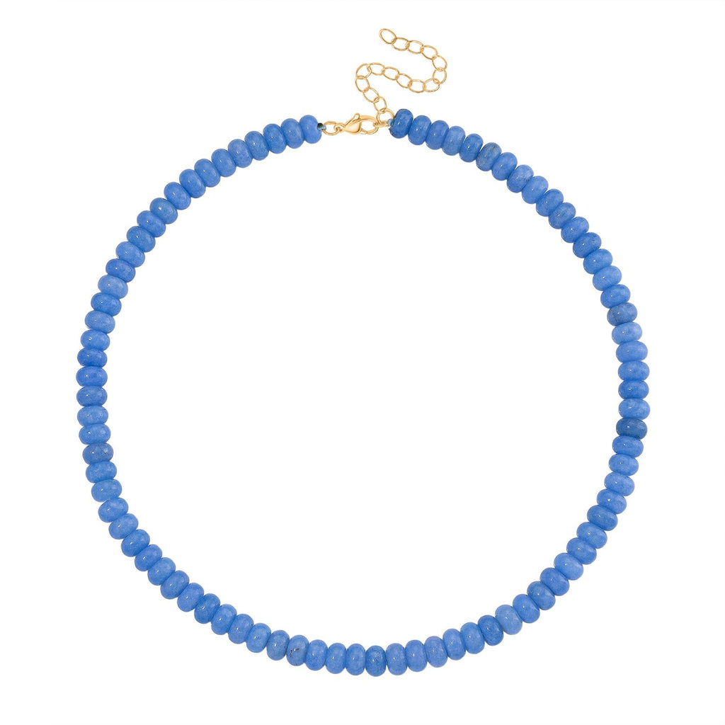 Blaue Quarzit 45+5cm Halskette und 17+5cm Armband