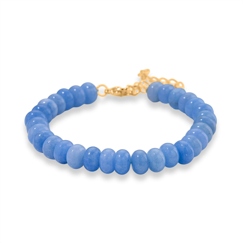 Blaue Quarzit 45+5cm Halskette und 17+5cm Armband