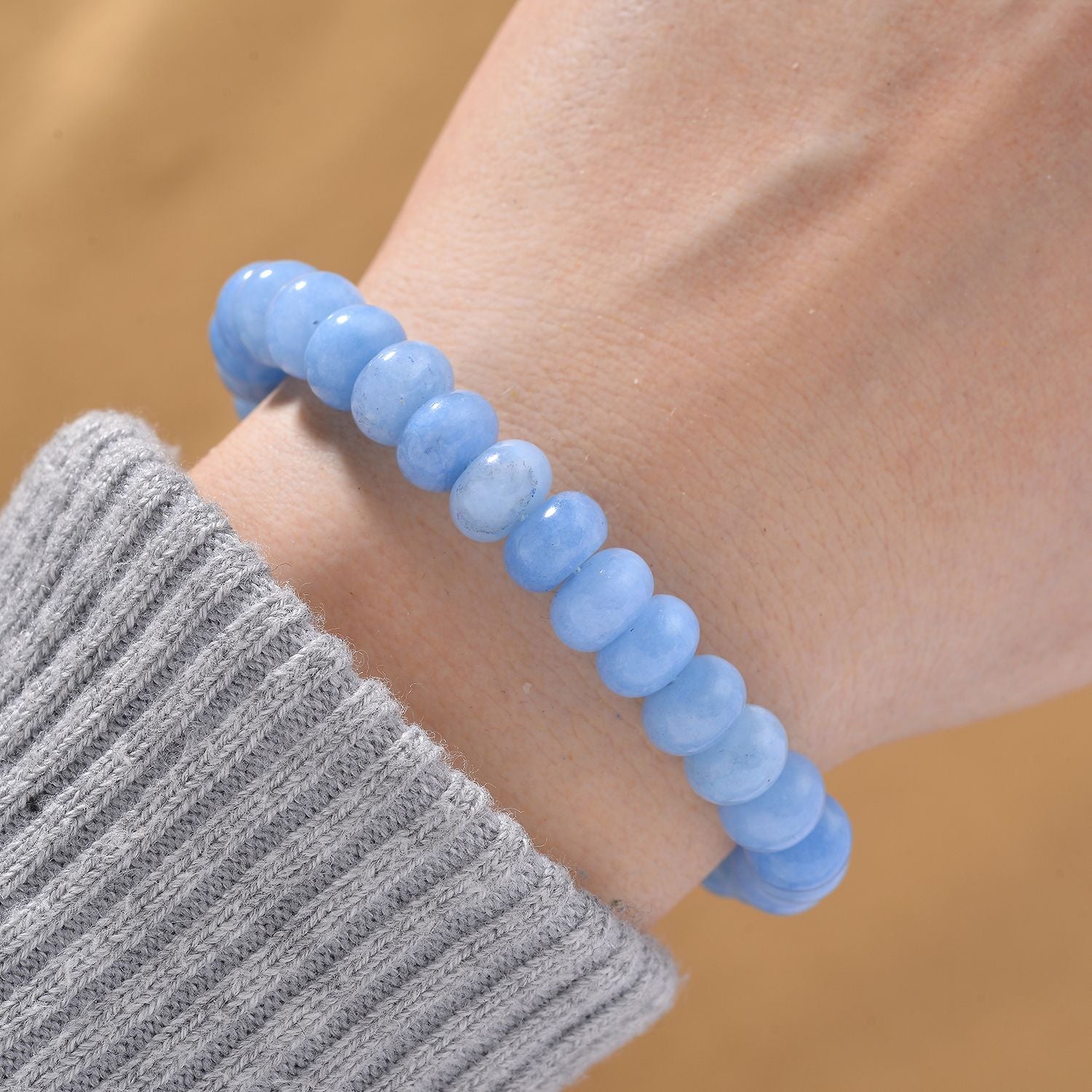 Blaue Quarzit 45+5cm Halskette und 17+5cm Armband