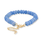 Blaue Quarzit 45+5cm Halskette und 17+5cm Armband