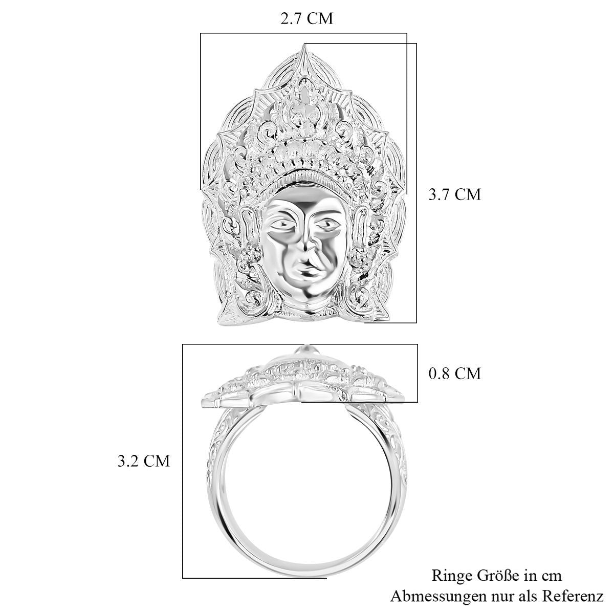 Royal Bali Kollektion- Anhänger und Ring mit Bali-Prinzessinnen-Motiv