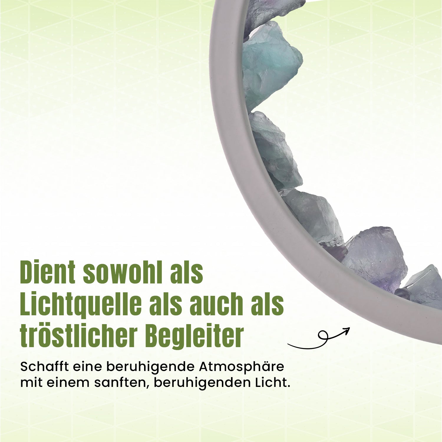 Grüne Aventurin  Rosenquarz und Amethyst Kristall-Wellnesslampe mit USB-Anschluss