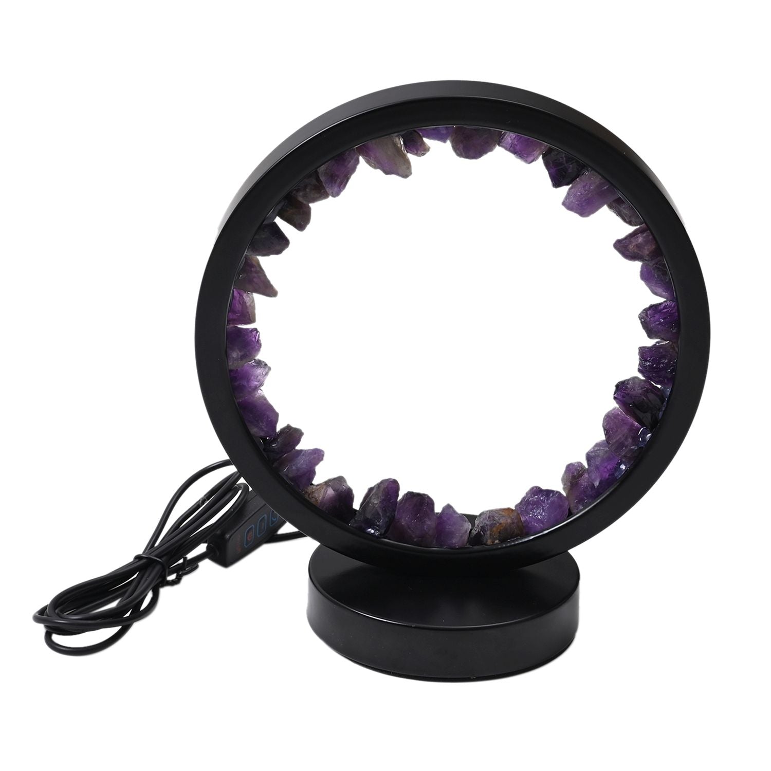 Grüne Aventurin  Rosenquarz und Amethyst Kristall-Wellnesslampe mit USB-Anschluss