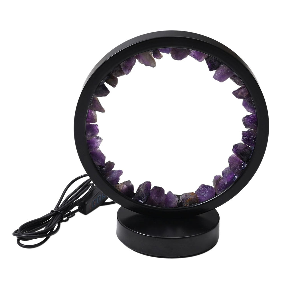 Grüne Aventurin  Rosenquarz und Amethyst Kristall-Wellnesslampe mit USB-Anschluss