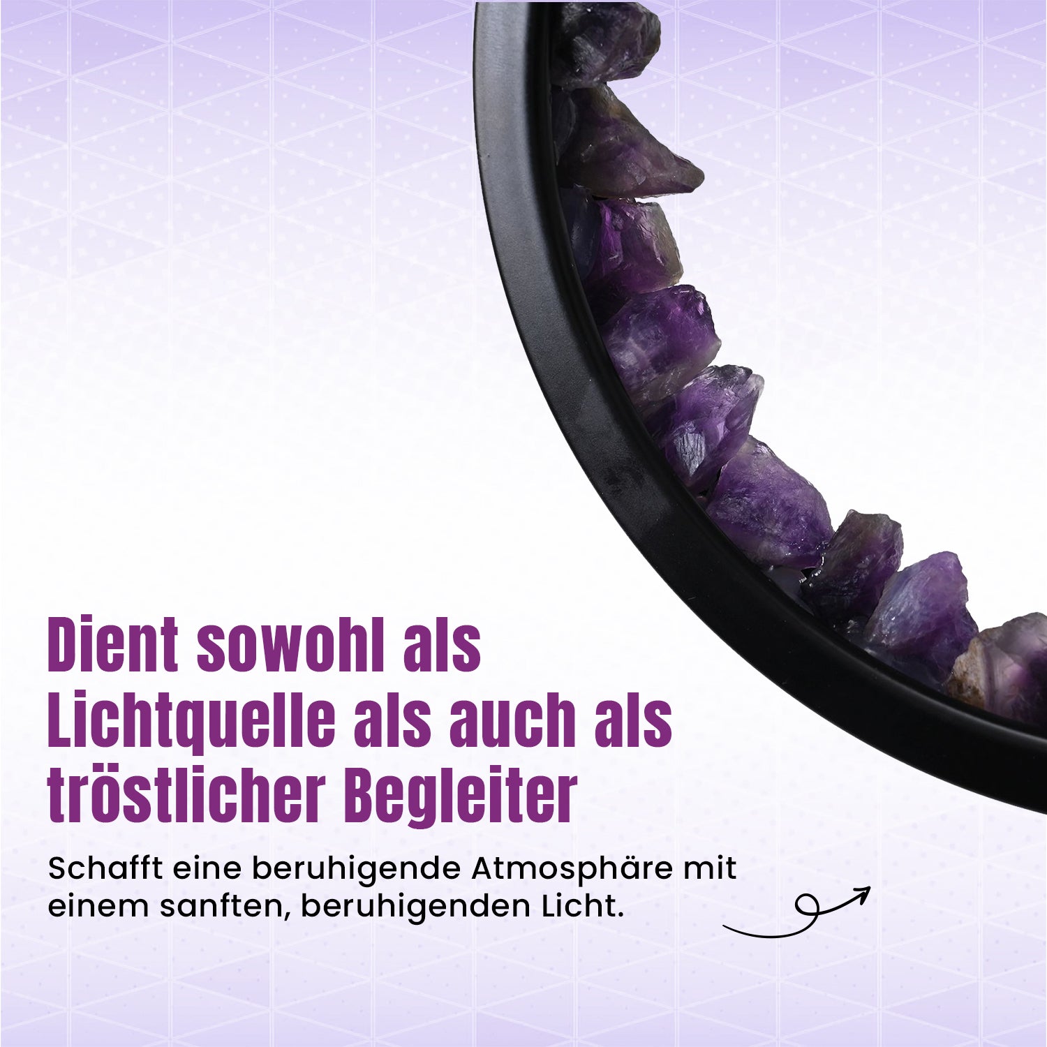 Grüne Aventurin  Rosenquarz und Amethyst Kristall-Wellnesslampe mit USB-Anschluss