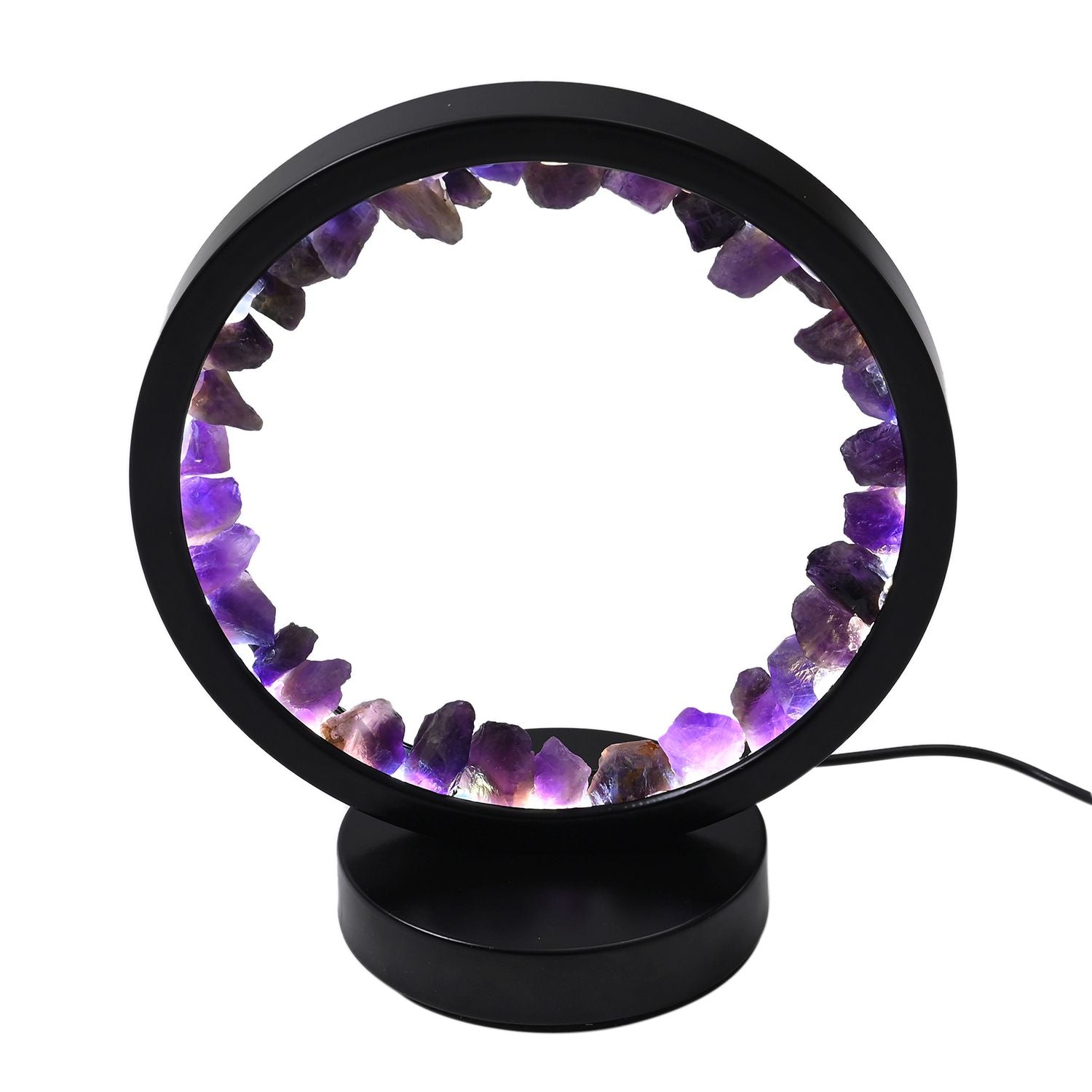 Grüne Aventurin  Rosenquarz und Amethyst Kristall-Wellnesslampe mit USB-Anschluss
