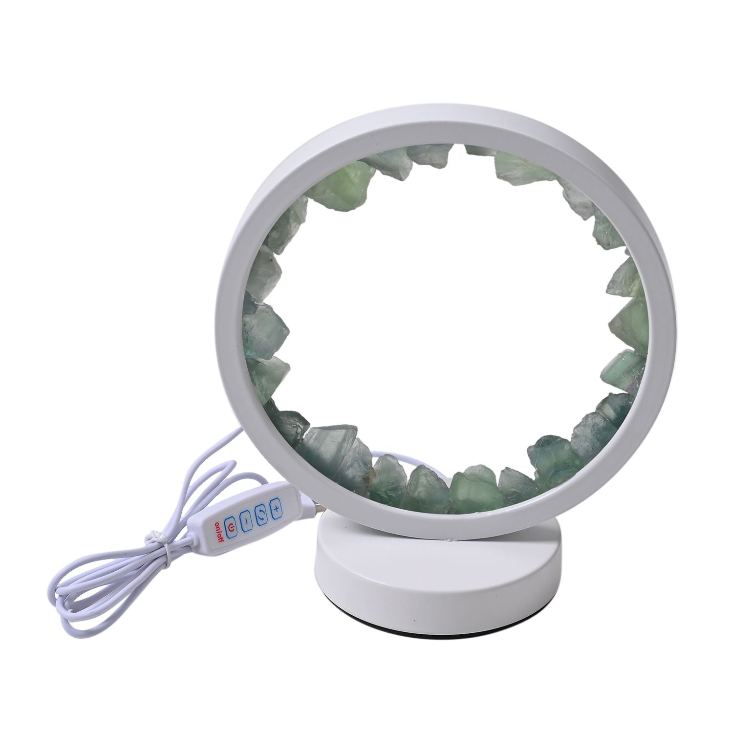 Grüne Aventurin  Rosenquarz und Amethyst Kristall-Wellnesslampe mit USB-Anschluss