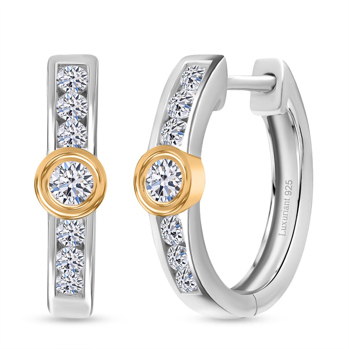 LUXURIANT DIAMOND- SI-GH Labor Diamant zweifarbiger Ring und Ohrringe