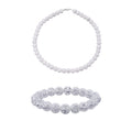 Eis Quarz Halskette 45cm und Armband 19cm