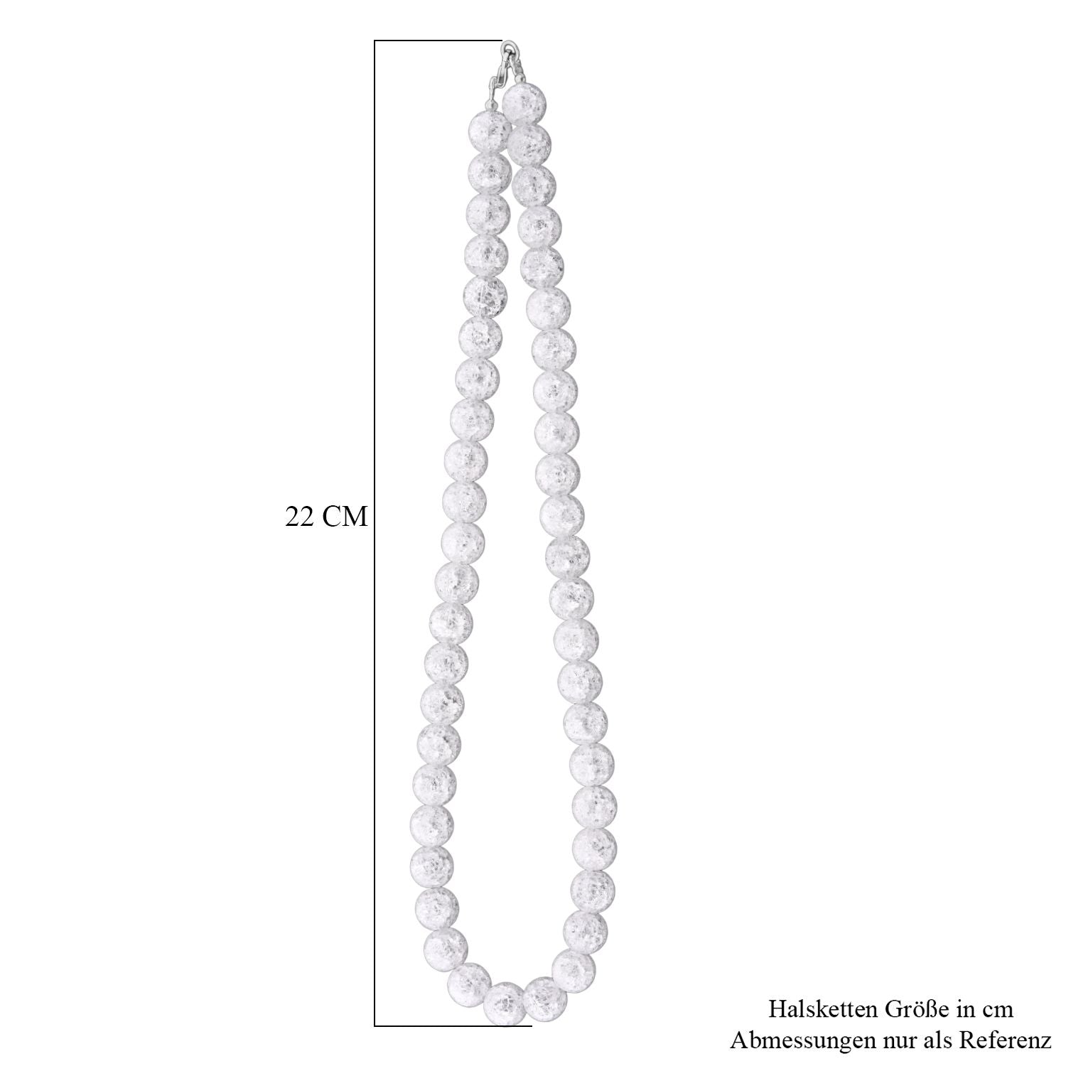 Eis Quarz Halskette 45cm und Armband 19cm