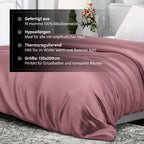 Serenity Night - 100% Maulbeerseide Sommerseidendecke mit Seidenfüllung Daunenkissen und Seidenkissenbezug Rosa
