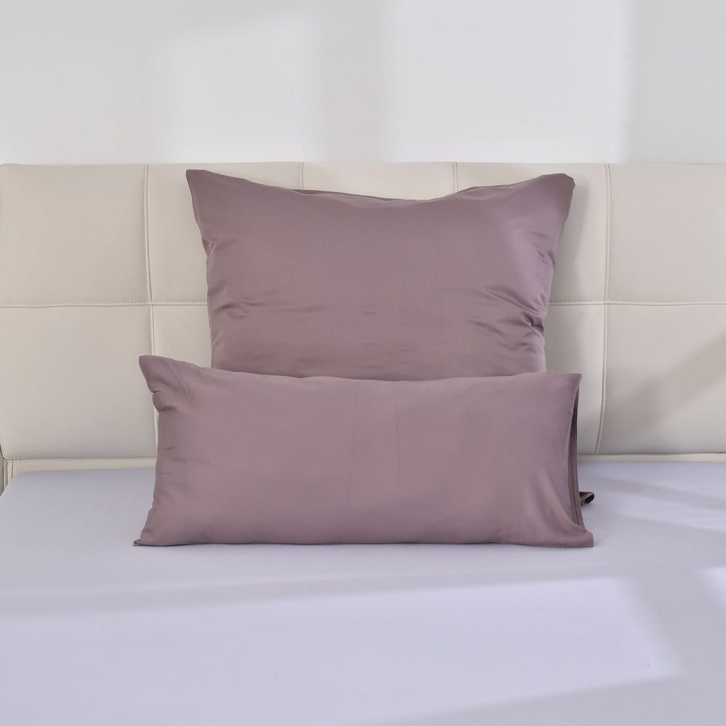 Serenity Night - 100% Bambus-Steppdecke mit Bambusfüllung und 2er-Set Bambus-Kissenbezüge Mauve