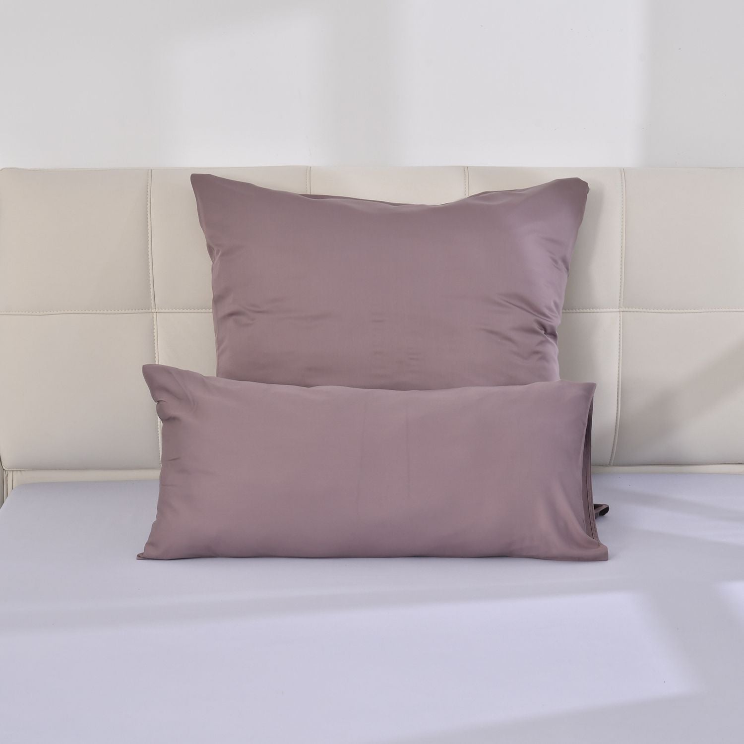Serenity Night - 100% Bambus-Steppdecke mit Bambusfüllung und 2er-Set Bambus-Kissenbezüge Mauve