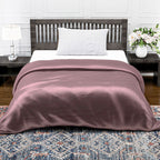 Serenity Night - 100% Bambus-Steppdecke mit Bambusfüllung und 2er-Set Bambus-Kissenbezüge Mauve