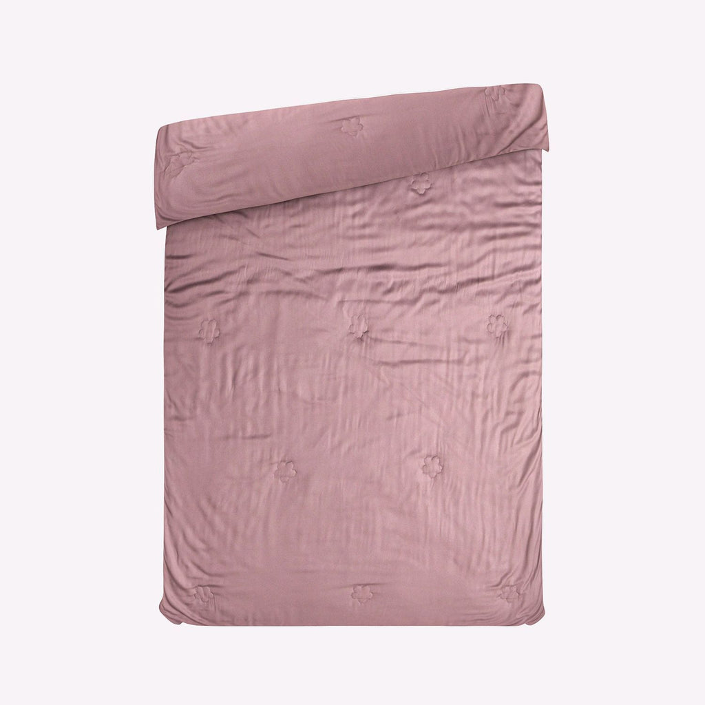 Serenity Night - 100% Bambus-Steppdecke mit Bambusfüllung und 2er-Set Bambus-Kissenbezüge Mauve